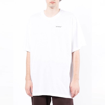 Kaos OFF-WHITE Arrow Print Crewneck Lengan Pendek Putih Fashion Tee. OMAA038C99JER0050110 Lookbook Kaos OFF-WHITE Arrow Print Crewneck Lengan Pendek Putih Fashion Tee. OMAA038C99JER0050110