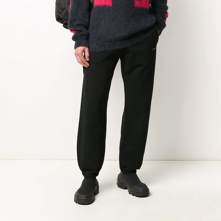 Shop OFF-WHITE Arrow Print Knit Sweatpants Men’s Black FW20 OMCH029E20FLE0061001