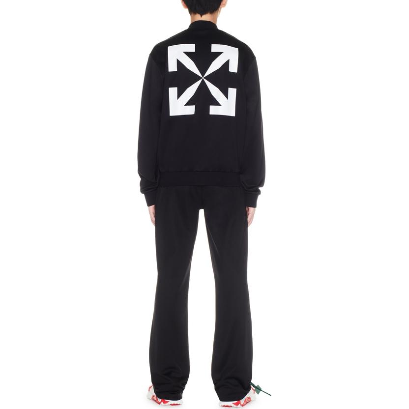 Shop オフホワイト アロープリント 長袖 スリムフィット ジムシャツ ブラック OMBD037C99FAB0021001