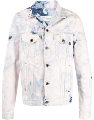 Off-White Arrows Denim Jacket Extreme Bleach Buy Off-White Arrows Denim Jacket Extreme Bleach
