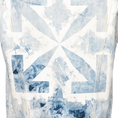 Off-White Arrows Denim Jacket Extreme Bleach Order Off-White Arrows Denim Jacket Extreme Bleach