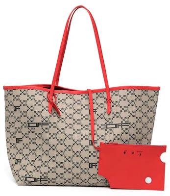 Bolso Tote OFF-WHITE con Logotipo Flechas Taupe/Rojo Order Bolso Tote OFF-WHITE con Logotipo Flechas Taupe/Rojo