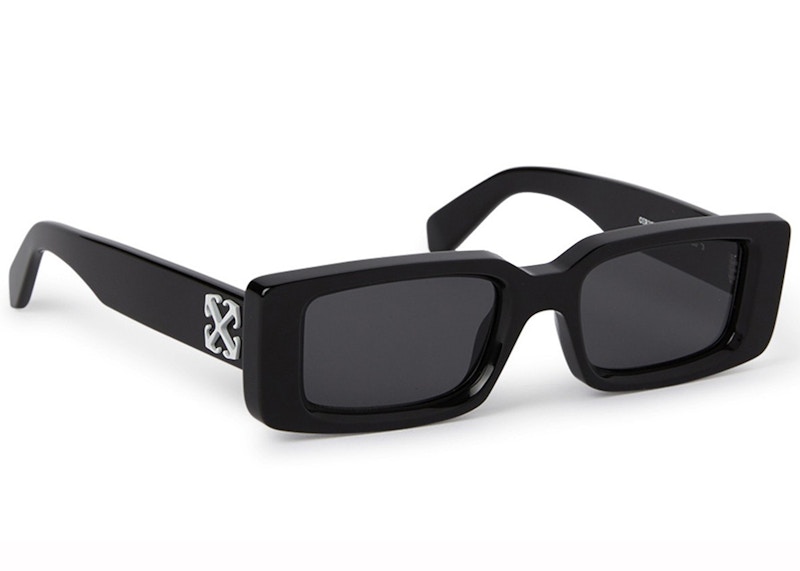 OFF-WHITE Arthur Rectangle Sunglasses Black/Dark Grey (OERI127S24PLA0011007-FR)
