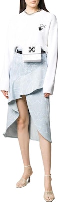 Off-White Asymmetric All Over Draped Skirt Blue/White Order Off-White Asymmetric All Over Draped Skirt Blue/White
