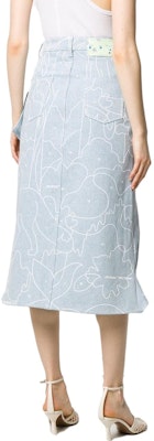 Off-White Asymmetric All Over Draped Skirt Blue/White Lookbook Off-White Asymmetric All Over Draped Skirt Blue/White