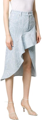 Off-White Asymmetric All Over Draped Skirt Blue/White Shop Off-White Asymmetric All Over Draped Skirt Blue/White