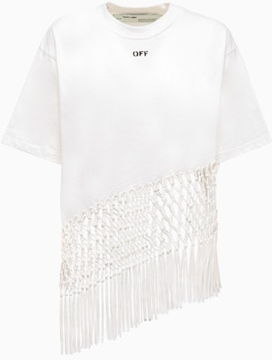 Off-White Asymmetric Arrows Fringe T-shirt White/Black Buy Off-White Asymmetric Arrows Fringe T-shirt White/Black