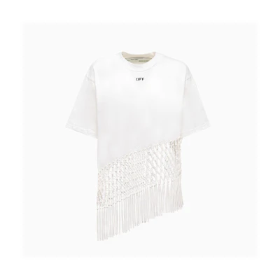 Off-White Asymmetric Arrows Fringe T-shirt White/Black