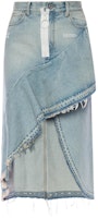 OFF-WHITE Asymmetric Denim Skirt Classic Fit Blue OWYF001R197740618601 OFF-WHITE Asymmetric Denim Skirt Classic Fit Blue OWYF001R197740618601