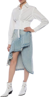 오프화이트 비대칭 데님 스커트 클래식 핏 블루 OWYF001R197740618601 Lookbook 오프화이트 비대칭 데님 스커트 클래식 핏 블루 OWYF001R197740618601