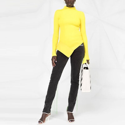 Off-White Asymmetric Knit Top 'Yellow' Order Off-White Asymmetric Knit Top 'Yellow'