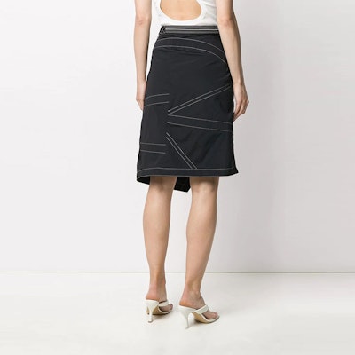 Off-White Asymmetric Nylon Skirt Black/White Shop Off-White Asymmetric Nylon Skirt Black/White