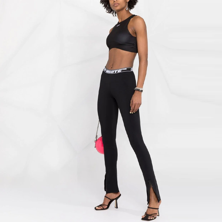 Shop Off-White Athleisure Seluar Ketat Belah 'Hitam' OWVG022S21JER0021000