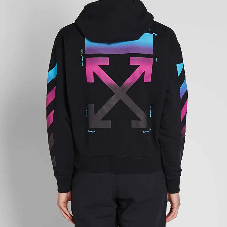 Sizing 오프화이트 AW18 그래디언트 후디 유니섹스 블랙 OMBB037F181920051088