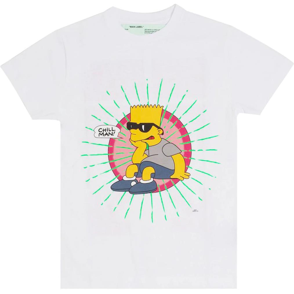 OFF-WHITE Bart Graphic Short Sleeve T-Shirt White Men OMAA036S191850030188