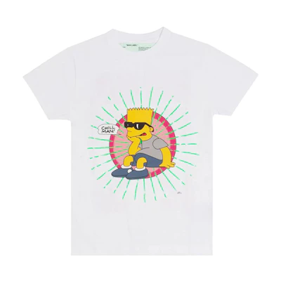OFF-WHITE Bart Graphic Short Sleeve T-Shirt White Men OMAA036S191850030188