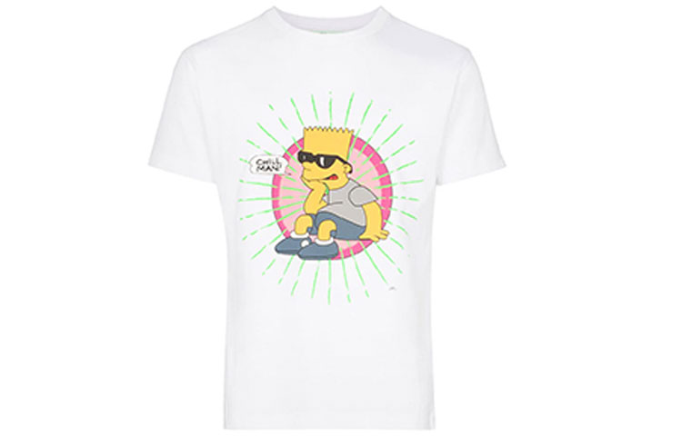 OFF-WHITE Bart Graphic Short Sleeve T-Shirt White Men OMAA036S191850030188 圖 2