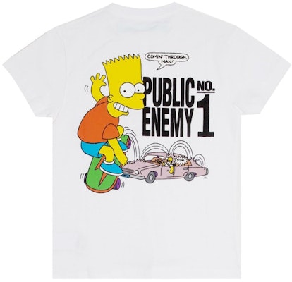 Off-White Bart Public Enemy T-Shirt White Order Off-White Bart Public Enemy T-Shirt White