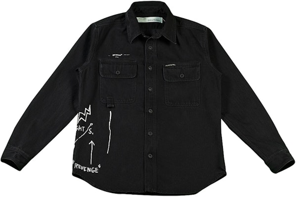Off-White Basquiat Denim Shirt Black/White Buy Off-White Basquiat Denim Shirt Black/White