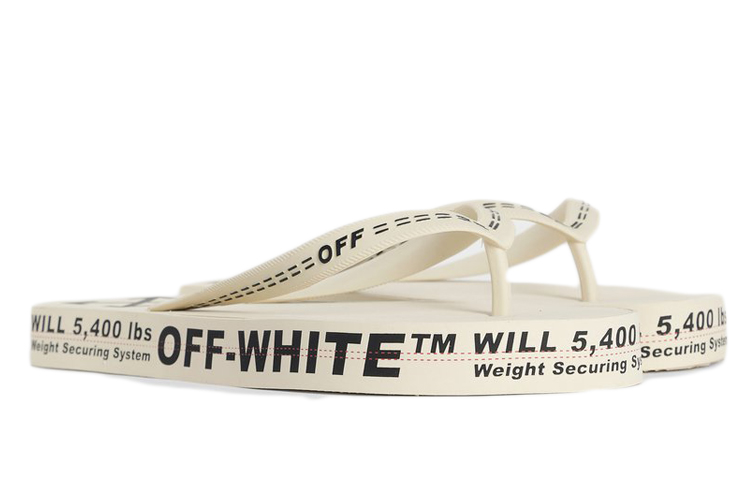 Order Off-White Beach Alphabet Thick Sole White Flip-Flops OMIA131R20D270014800