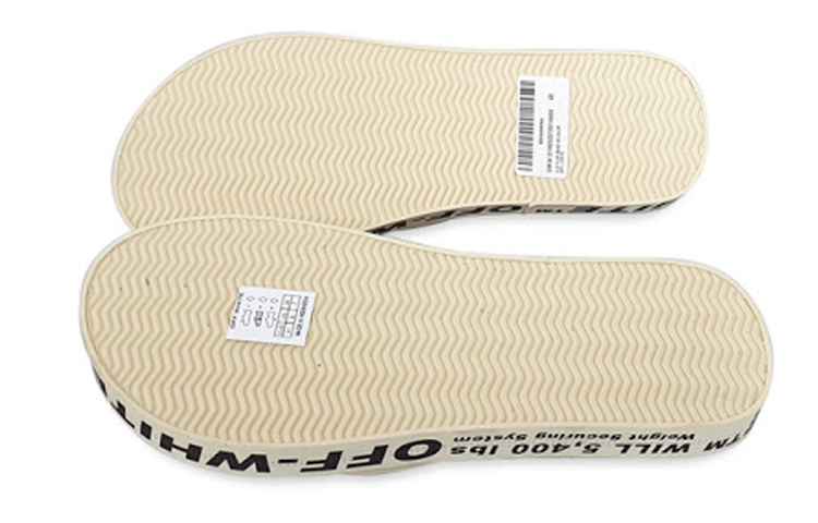 Shop Off-White Beach Alphabet Thick Sole White Flip-Flops OMIA131R20D270014800