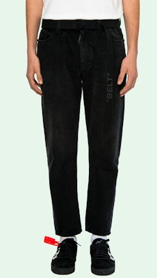 Off-White Belted Low Crotch Slim Fit Denim II Jeans Black Lookbook Off-White Belted Low Crotch Slim Fit Denim II Jeans Black