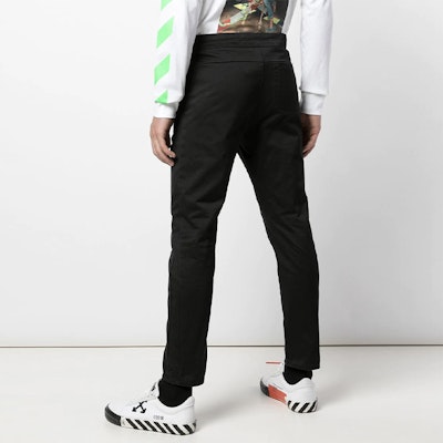 Off-White Belted Low Crotch Slim Fit Denim Jeans Black Shop Off-White Belted Low Crotch Slim Fit Denim Jeans Black