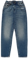 Off-White Belted Low Crotch Slim Fit Denim Jeans Medium Blue/White Off-White Belted Low Crotch Slim Fit Denim Jeans Medium Blue/White