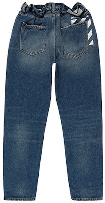 Off-White Belted Low Crotch Slim Fit Denim Jeans Medium Blue/White Order Off-White Belted Low Crotch Slim Fit Denim Jeans Medium Blue/White