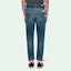 Shop Off-White Belted Low Crotch Slim Fit Denim Jeans Medium Blue/White