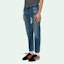 Purchase Off-White Belted Low Crotch Slim Fit Denim Jeans Medium Blue/White