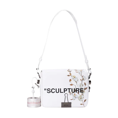 OFF-WHITE Binder Clip Bag Cotton Flower Sculpture White