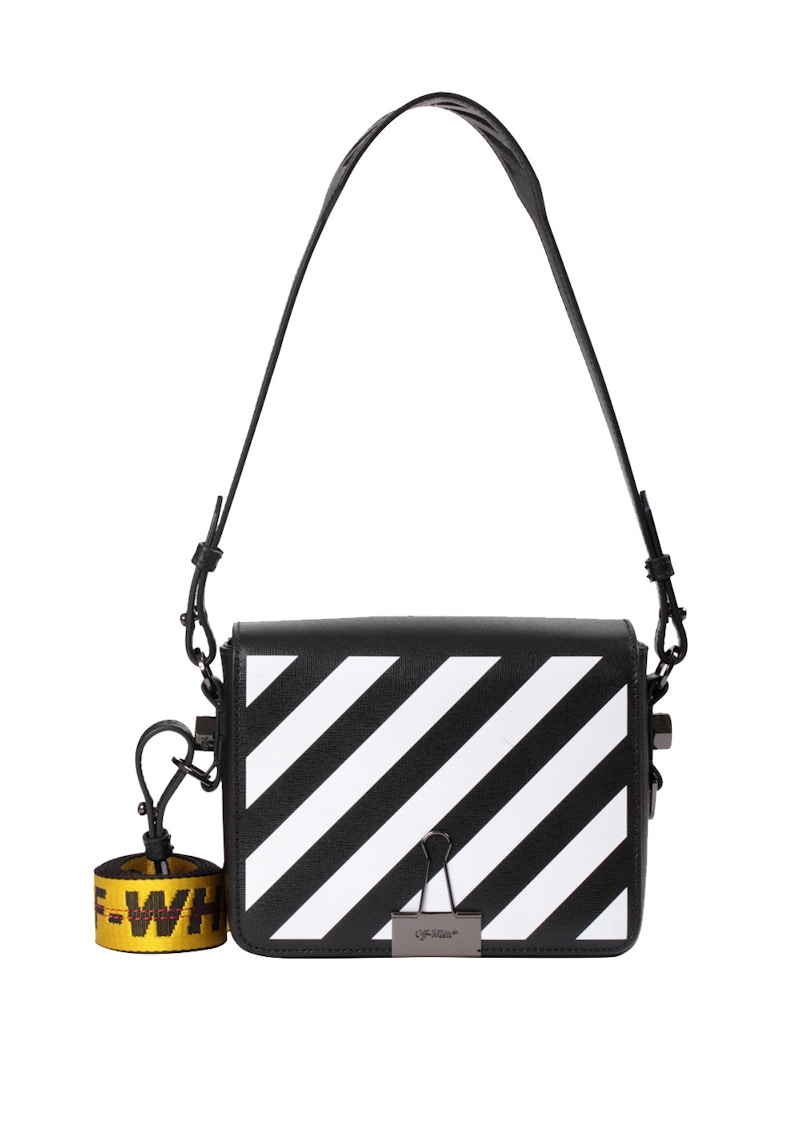 OFF-WHITE Binder Clip Bag Diag Black White Yellow