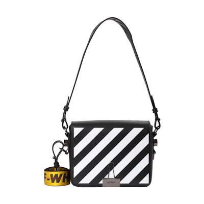 OFF-WHITE Binder Clip Bag Diag Black White Yellow