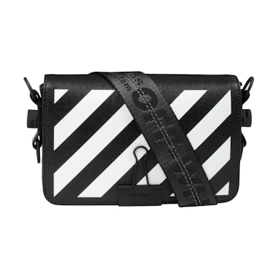 OFF-WHITE Binder Clip Bag Diag Mini Black White