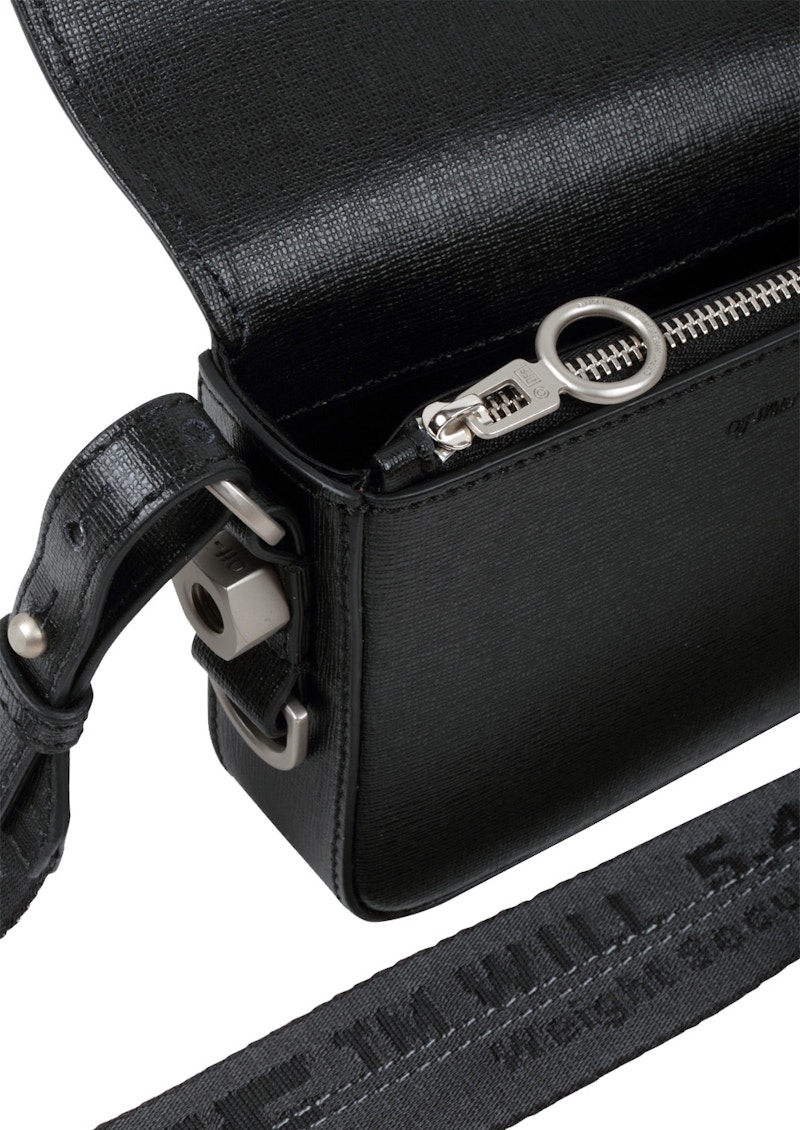 OFF-WHITE Binder Clip Bag Diag Mini Black White 圖 2
