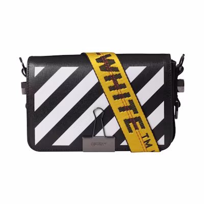 OFF-WHITE Binder Clip Bag Diag Mini Black White Yellow