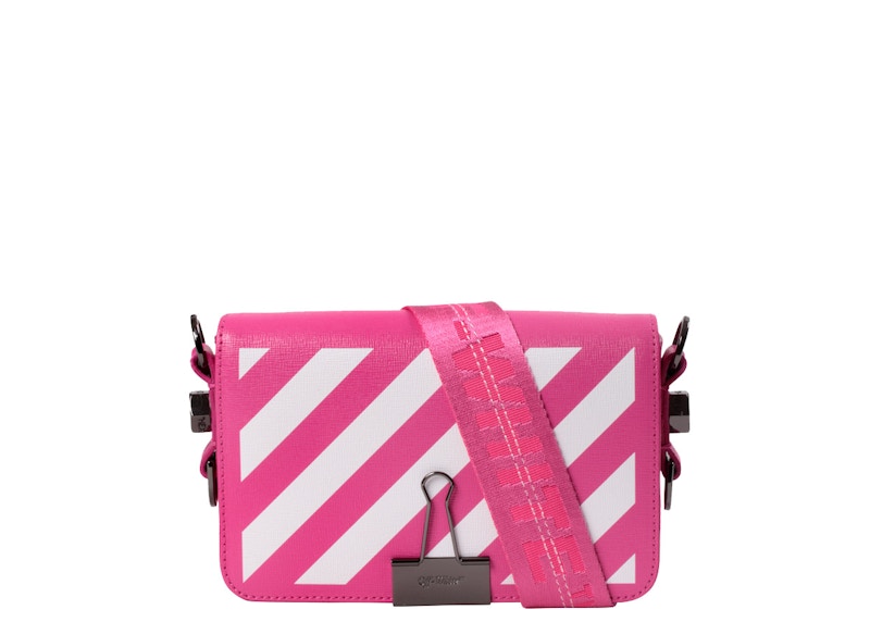 OFF-WHITE Binder Clip Bag Diag Mini Fuchsia White