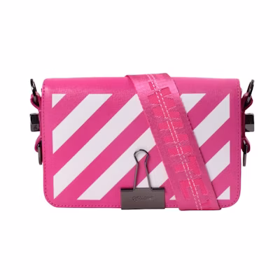 OFF-WHITE Binder Clip Bag Diag Mini Fuchsia White