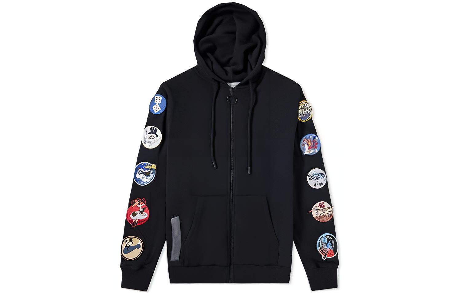 Lookbook オフホワイト ブラック アローバッジ ジップフーディ ジャケット OMBB030G20FLE0011000