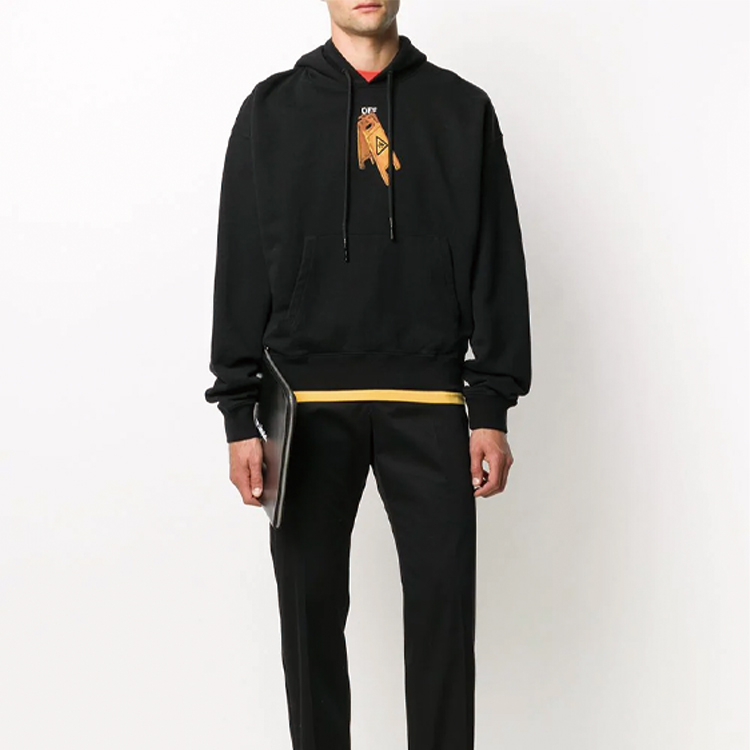 OFF-WHITE Black Arrow Print Cotton Hoodie OMBB037F20FLE0011010 圖 4