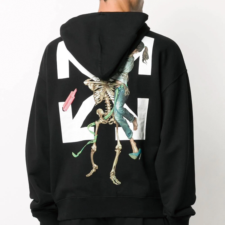 OFF-WHITE Black Arrow Print Cotton Hoodie OMBB037F20FLE0011010 圖 5