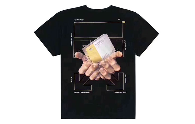 OFF-WHITE Black Back Medication Box Arrows T-Shirt OMAA002G20JER0071088