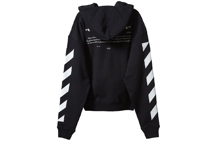 Lookbook OFF-WHITE Black Character Print Long-Sleeve Hoodie OMBB037f181920111030