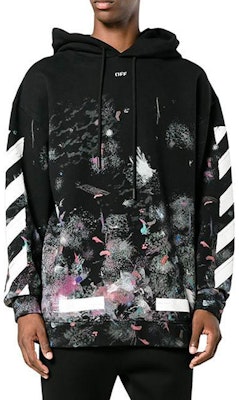 OFF-WHITE Hoodie Hitam Classic Diagonal Striped Fleece Musim Dingin. OMBB009G20FLE0019901 Purchase OFF-WHITE Hoodie Hitam Classic Diagonal Striped Fleece Musim Dingin. OMBB009G20FLE0019901