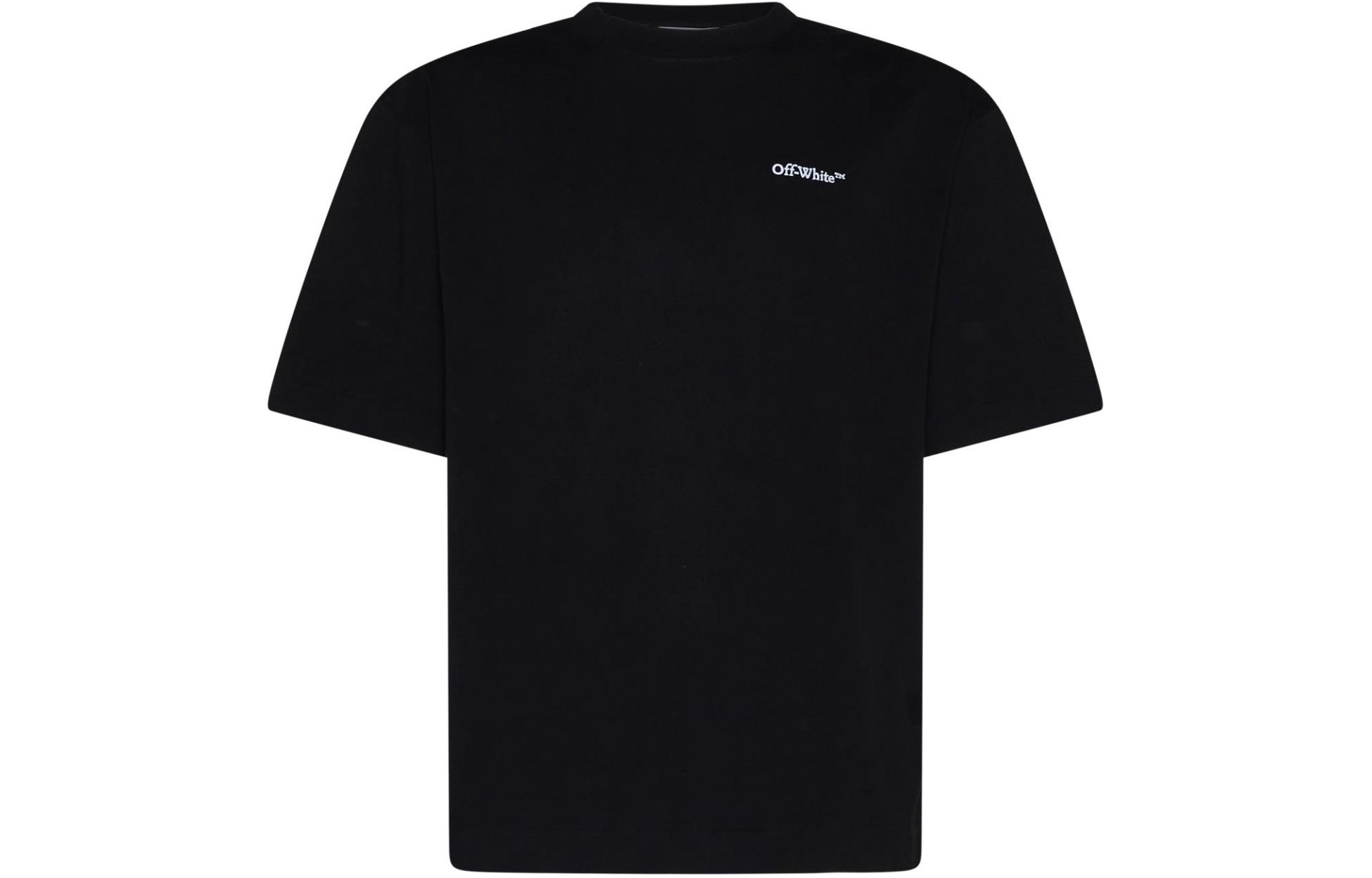 Order OFF-WHITE Black Crewneck Logo Graphic Short Sleeve T-Shirt  Regular Fit OMAA120S24JER0011001