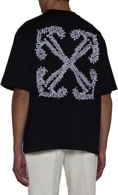 OFF-WHITE Black Crewneck Logo Graphic Short Sleeve T-Shirt Regular Fit OMAA120S24JER0011001 Purchase OFF-WHITE Black Crewneck Logo Graphic Short Sleeve T-Shirt Regular Fit OMAA120S24JER0011001