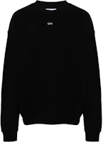 Off-White Black Crewneck Pullover Sweatshirt with Logo Print Standard Fit OMBA054C99FLE0061001 Off-White Black Crewneck Pullover Sweatshirt with Logo Print Standard Fit OMBA054C99FLE0061001