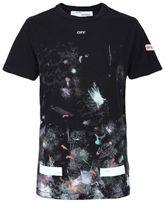 OFF-WHITE Kaos Hitam Fireworks Ink Splatter Unisex Couples Edition OMAA002F176200179901 Lookbook OFF-WHITE Kaos Hitam Fireworks Ink Splatter Unisex Couples Edition OMAA002F176200179901