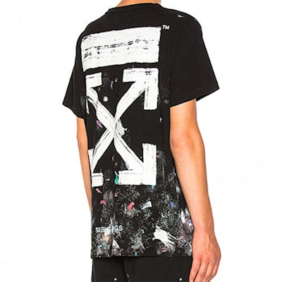 OFF-WHITE Kaos Hitam Fireworks Ink Splatter Unisex Couples Edition OMAA002F176200179901 Purchase OFF-WHITE Kaos Hitam Fireworks Ink Splatter Unisex Couples Edition OMAA002F176200179901